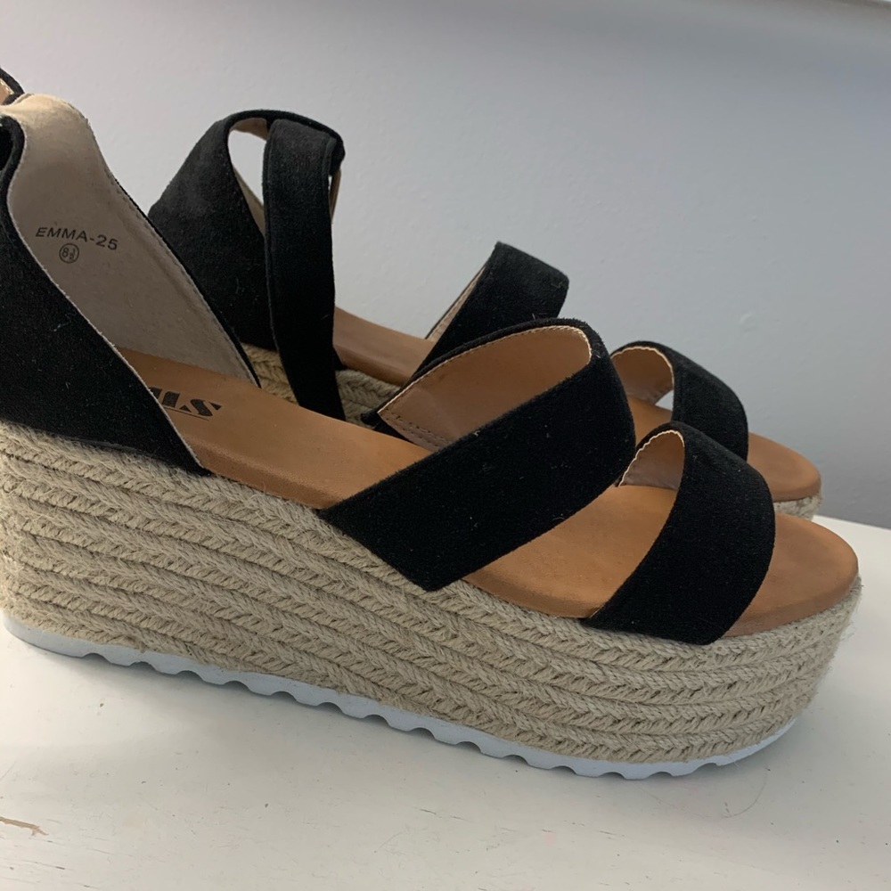 Platform wedge sandals. Never worn